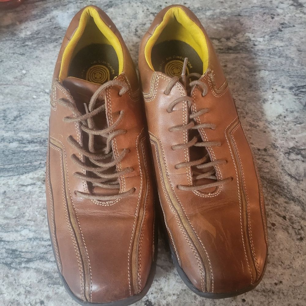 Brown Leather Dress Casual Lace Up Comfort Shoes